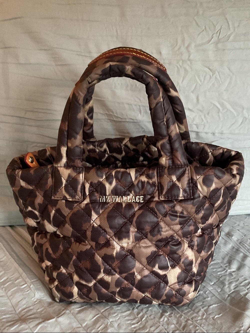 MZ Wallace Quilted Leopard-Print Mini Tote